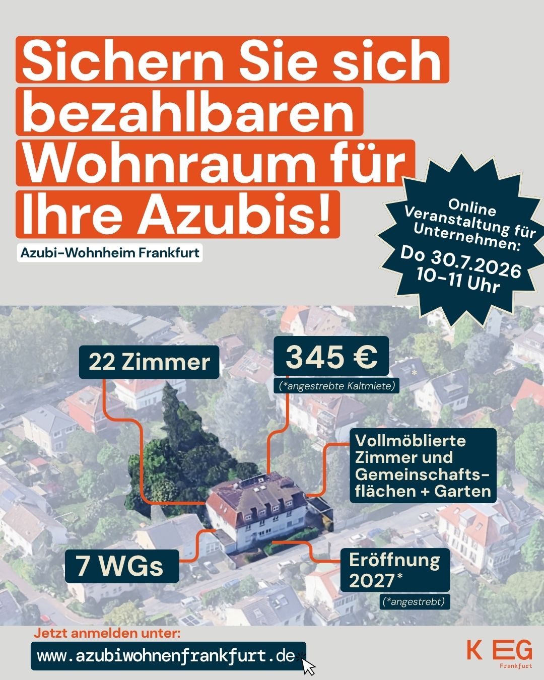Azubiwohnheim Frankfurt Infoveranstaltung fuer Unternehmen Sommer KEG Frankfurt 2026