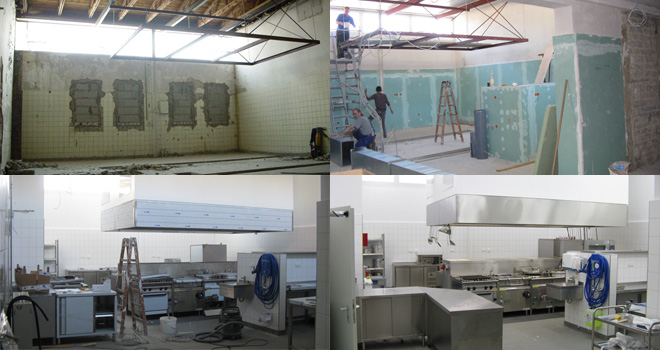 Aus der ehemaligen Betriebskantine Sprudelbude wird die neue Küche des Ausbildungsbetriebs Startorante.